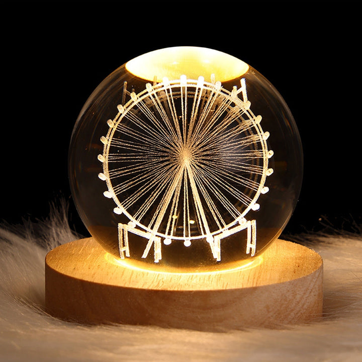 Betaalbare kristallen lichtbol, €30. Voeg magie toe met zijn 3D universum en sfeerverlichting.