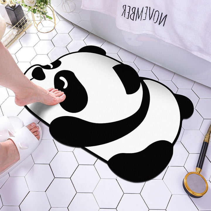 Kleurrijke badmat met unieke dierenprint voor een vrolijke badkamer. Antislip en comfortabel textiel.