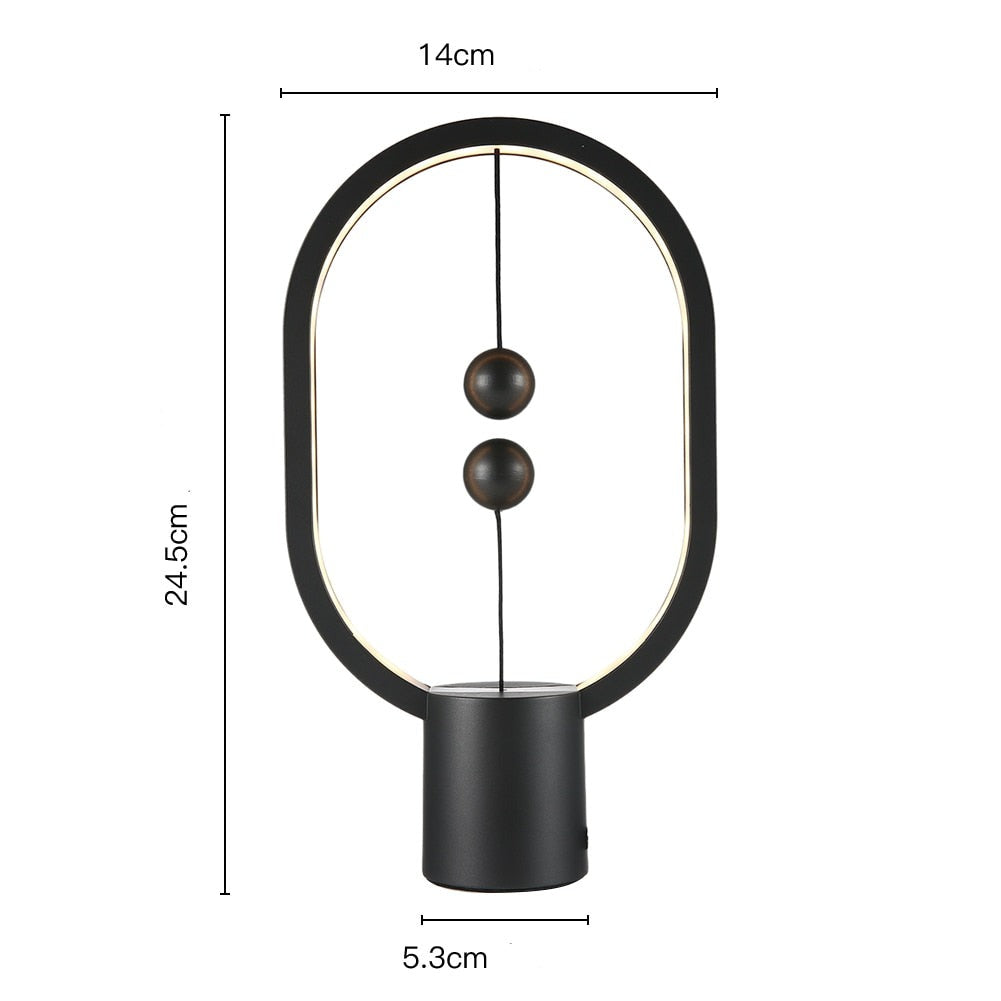 Elegante tafellamp met zwevend LED licht. Uniek design voor sfeervolle woonkamer & slaapkamer, USB.