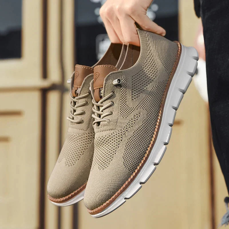 Heren casual sneakers in khaki, perfect voor dagelijks comfort en stijl.