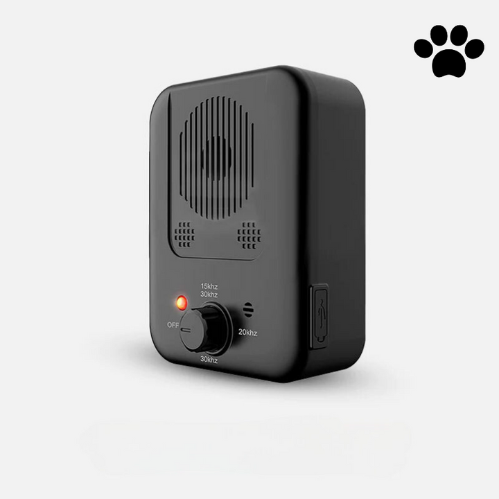 Oplaadbare ultrasone blafstopper voor honden. Compacte, humane gedragstraining voor stilte in huis.