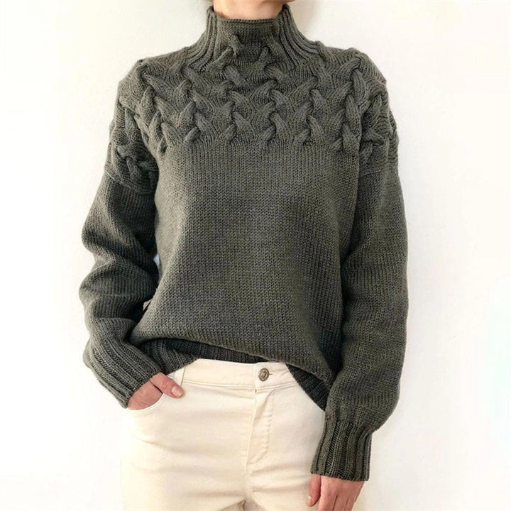 Warme gebreide coltrui voor vrouwen, ideaal voor een comfortabele herfstlook. Zacht en cosy.