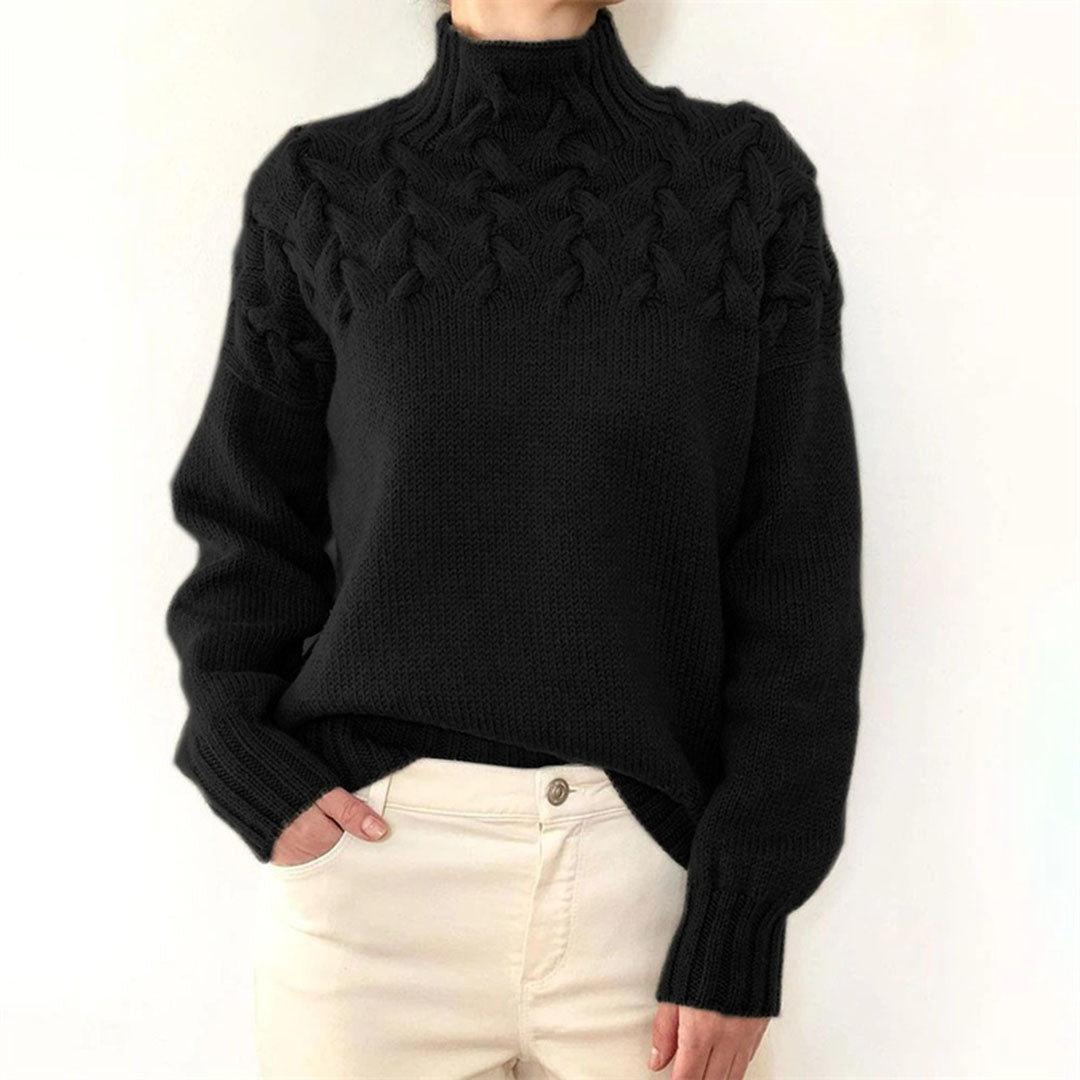 Zachte coltrui voor dames, gebreid en comfortabel. Ideaal voor herfst/winter, een veelzijdig kledingstuk.