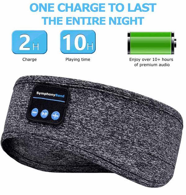 Draagbare SymphonyBand bluetooth slaaphoofdtelefoon hoofdband, perfect voor reizen & slapeloosheid.