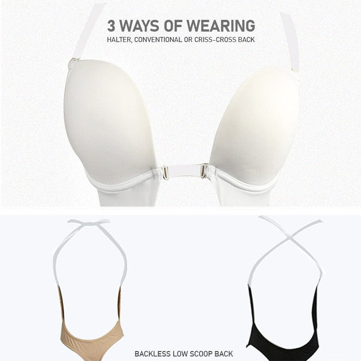 Figuurcorrigerende backless lingerie voor dames, met liftend push-up effect.
