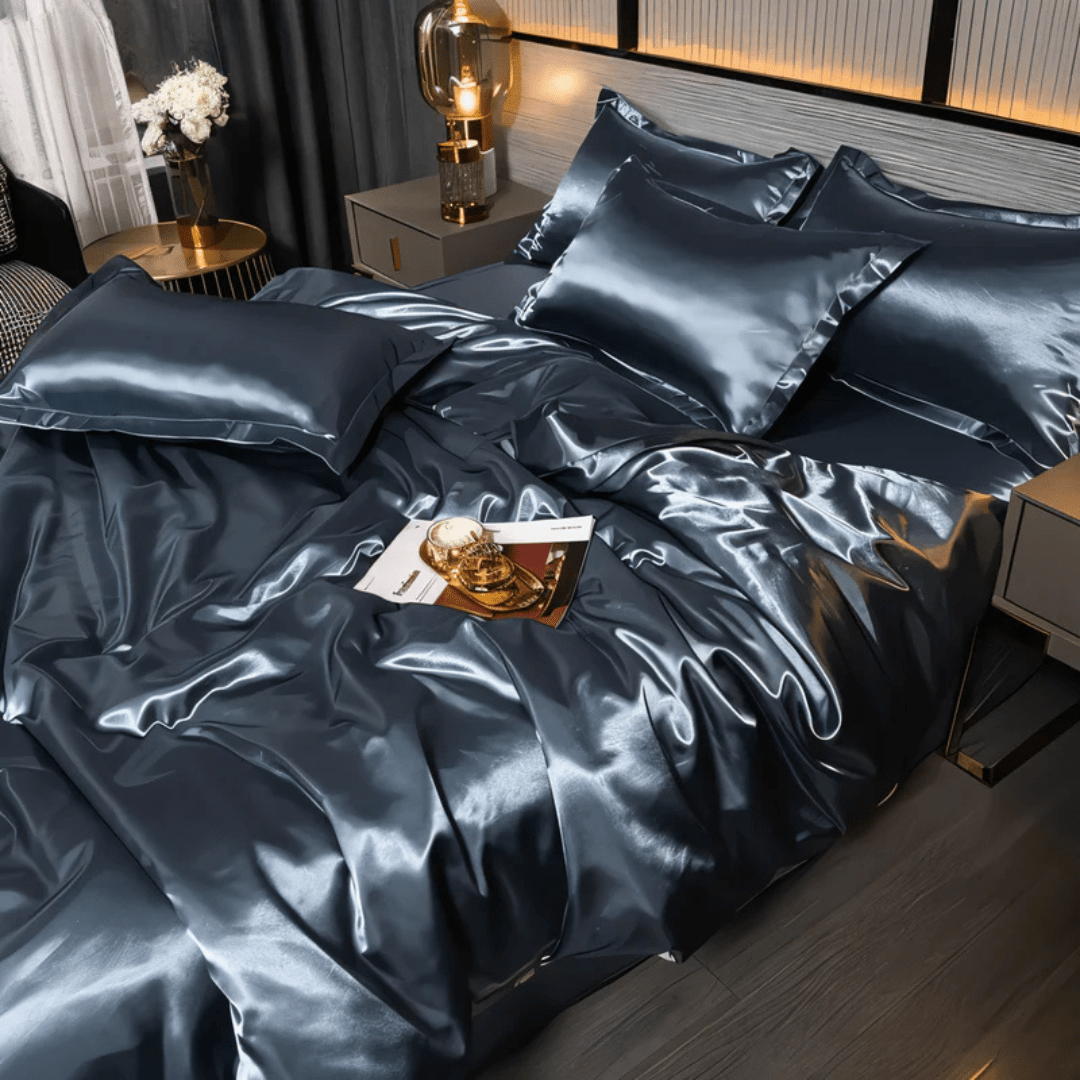 Zijdezacht dekbedovertrek van pure moerbeizijde; luxe beddengoed voor ultiem comfort en een goede nachtrust.