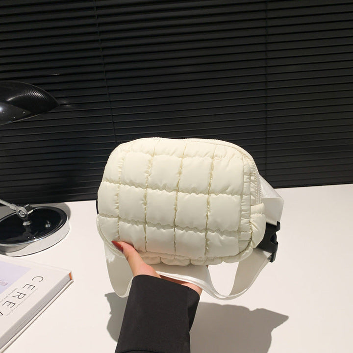 Modieuze puffer crossbody tas voor dames, lichtgewicht schoudertas van waterafstotend nylon.