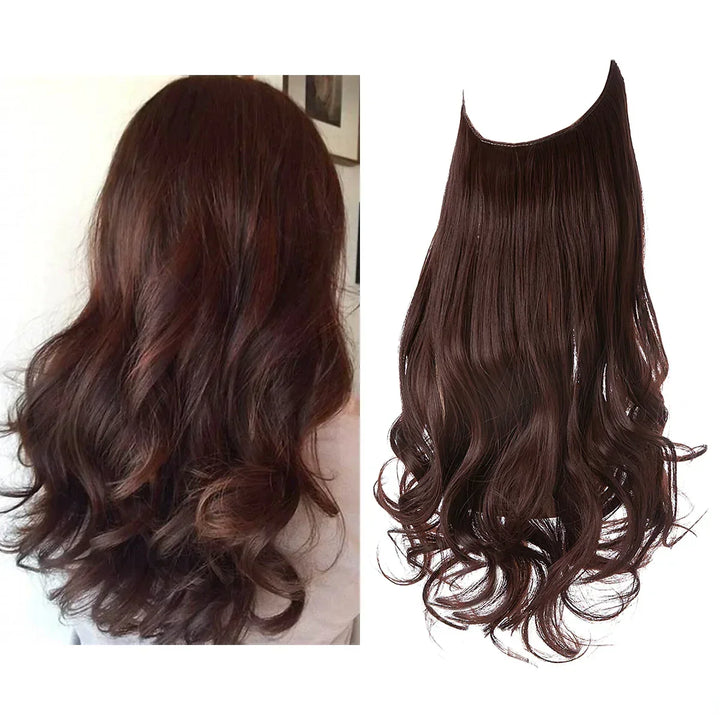 SANDSBERGORIGINALS bruine haarverlenging, zorgt voor volume en lengte in dames haar.