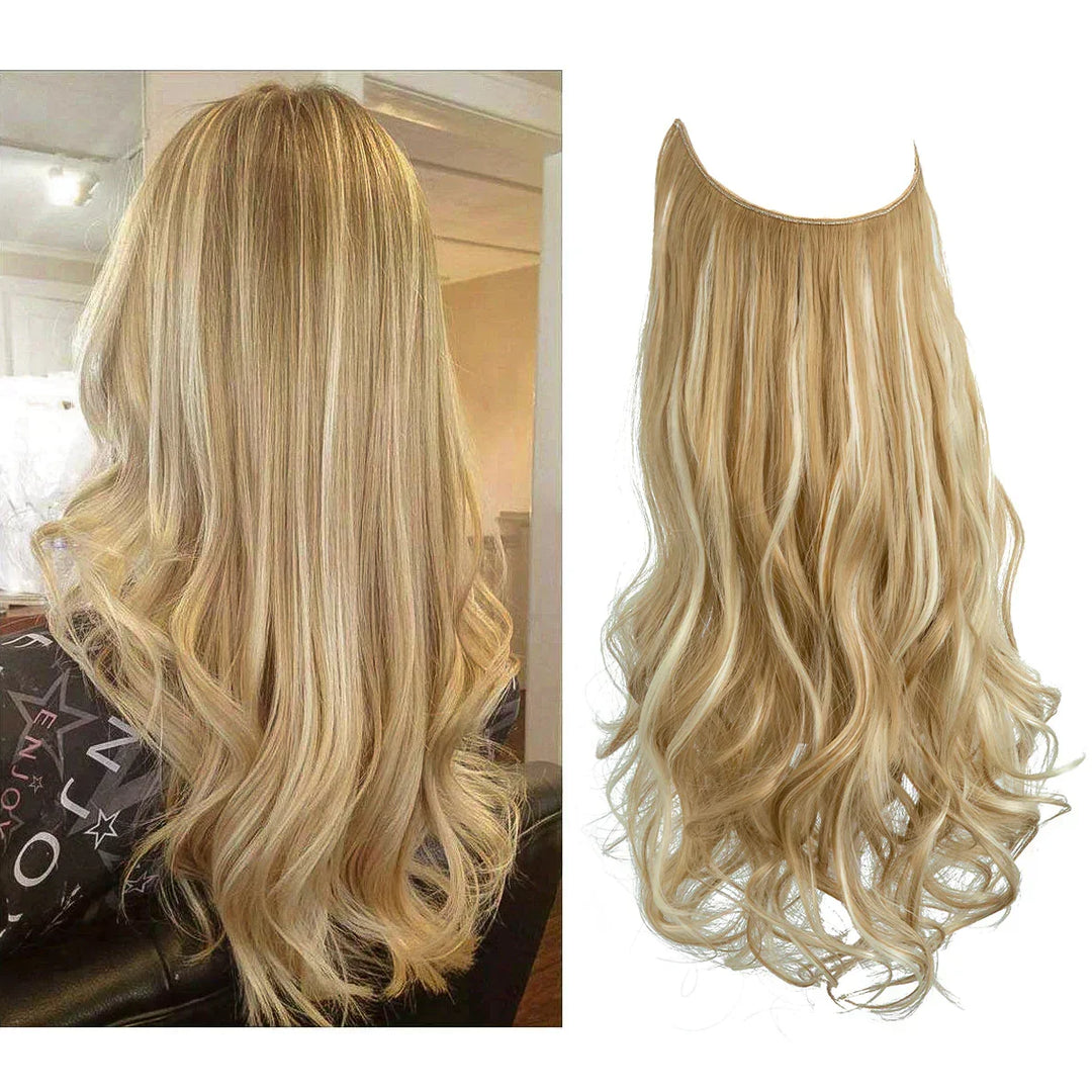 Diverse kleuren haar extensions: blonde, bruine, rode opties voor haartransformatie.