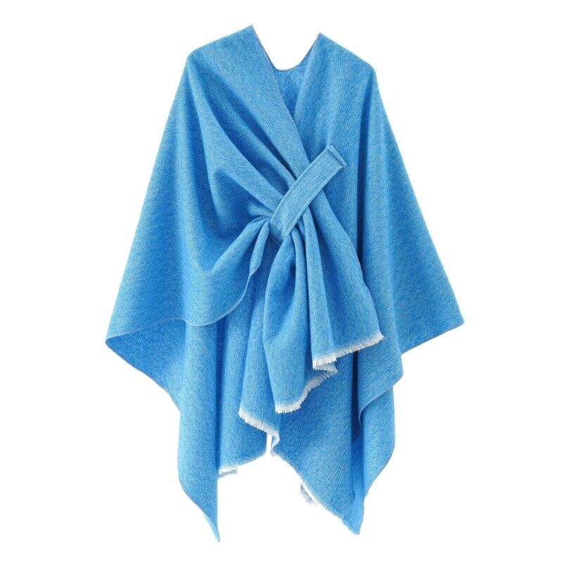 Veelzijdige damesponcho met kasjmier look, comfortabel en retro chic.