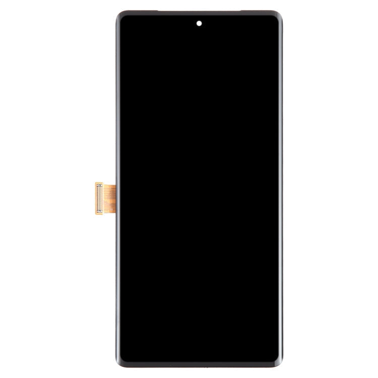 Levendig OLED display voor Google Pixel 7 Pro, met frame en tools voor professionele schermvervanging.