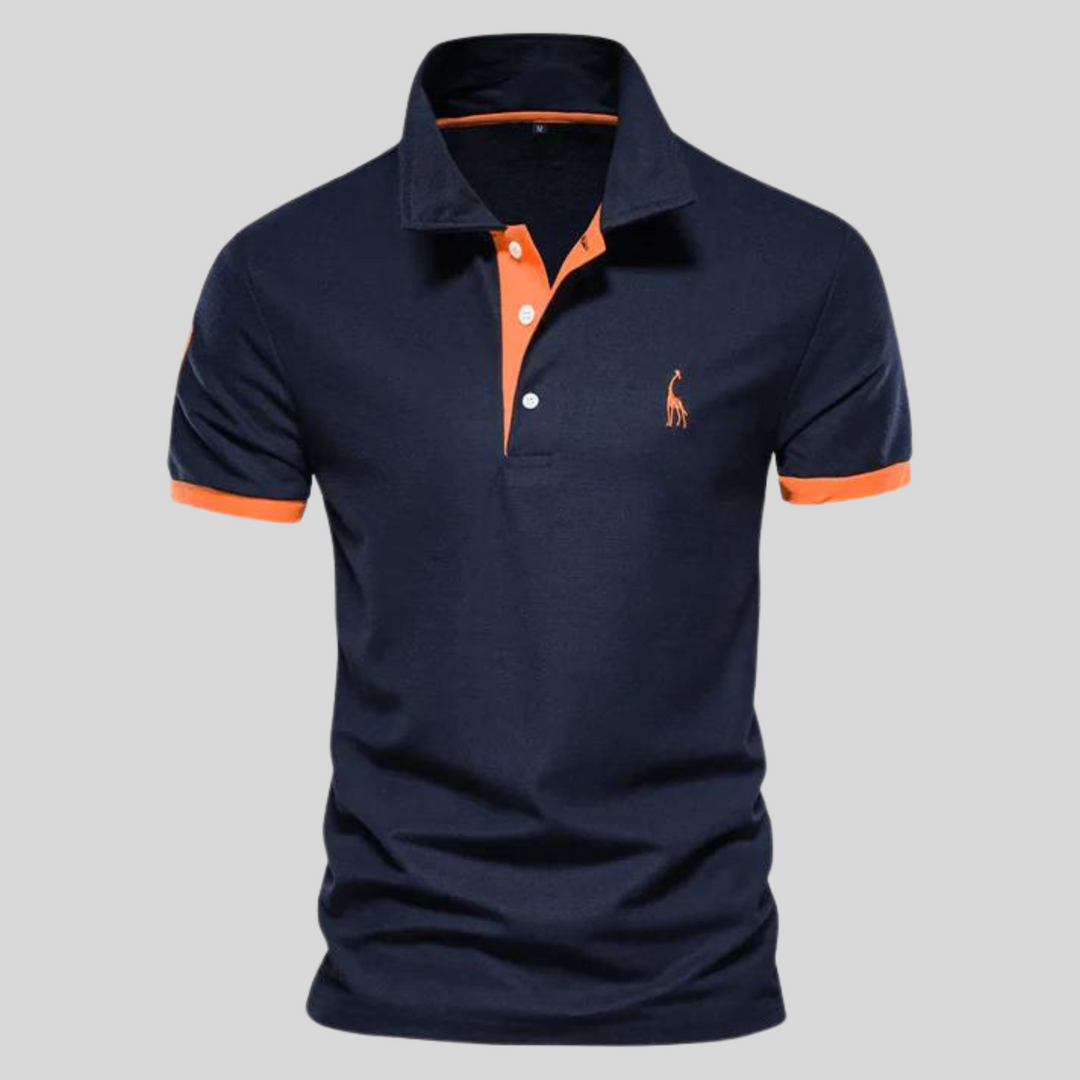 Heren slim fit polo met korte mouwen in klassieke kleur, ideaal voor een sportieve en moderne look.