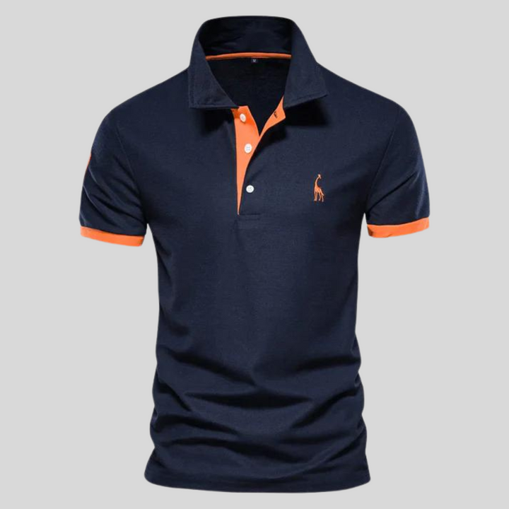 Heren slim fit polo met korte mouwen in klassieke kleur, ideaal voor een sportieve en moderne look.