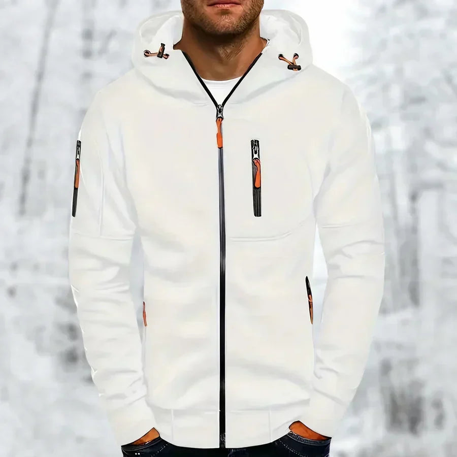 Moderne heren hoodie met rits van MetroFlex. Veelzijdige en comfortabele herenkleding voor elke dag.