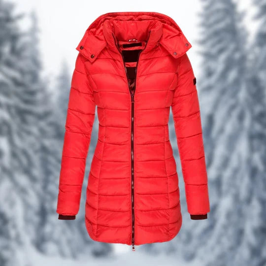 Elegante dames winterjas, waterdicht en gevoerd, perfect voor stijlvolle bescherming tegen de kou.