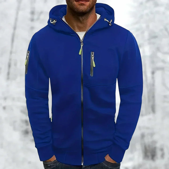 MetroFlex heren hoodie met ritssluiting, ideaal voor casual comfort en stijlvolle herenmode.