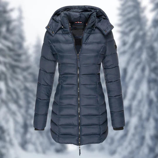 Dames waterdichte winterjas, warm en comfortabel, perfect voor koude winterdagen.