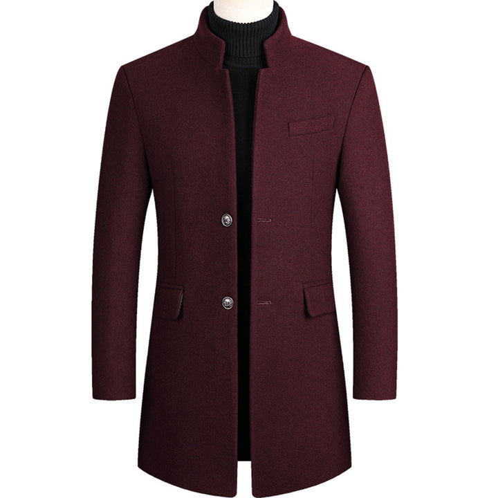 Elegante getailleerde heren jas in marineblauw, perfect voor een scherpe zakelijke of casual chic look.