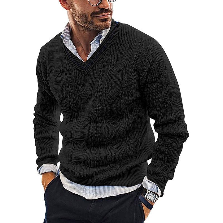 Heren sweater met V-hals, ideaal voor winter, warm en comfortabel. Stijlvolle gebreide trui voor elke man.