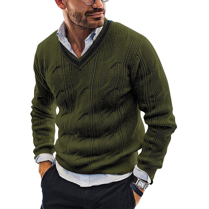 Veelzijdige heren sweater met V-hals voor winter. Warm, comfortabel en stijlvol, deze gebreide trui is een must-have.