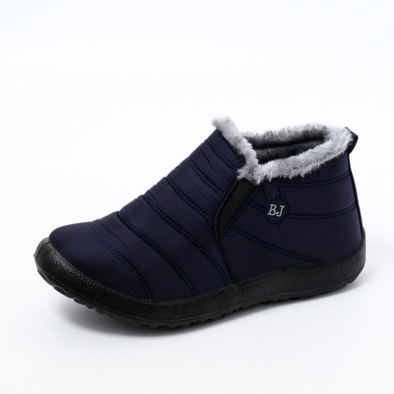 Unisex waterdichte winter enkellaarsjes voor heren en dames, ideaal voor wandelen en outdoor avonturen in de sneeuw.