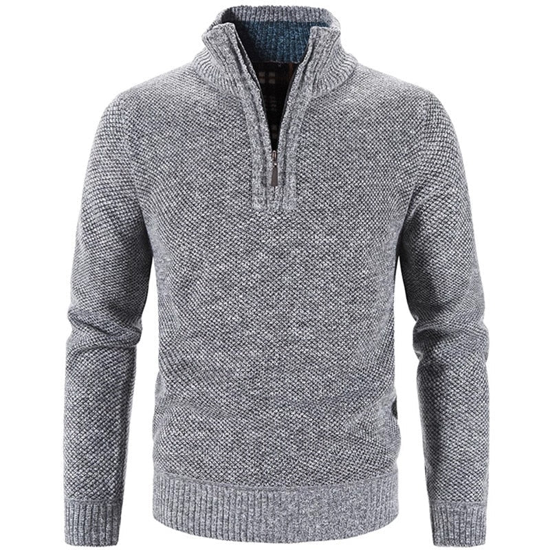 Comfortabel warm herenvest met col en halve rits, perfecte winterkleding voor mannen.