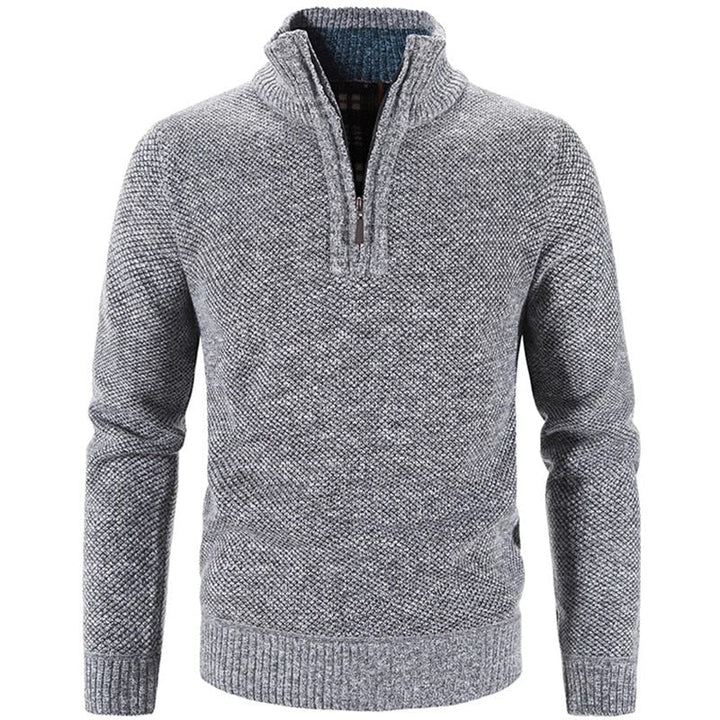 Comfortabel warm herenvest met col en halve rits, perfecte winterkleding voor mannen.
