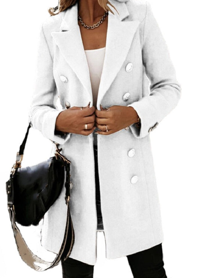 Modieuze lange dames jas, LindasCoat trenchcoat voor een trendy en comfortabele stijl.