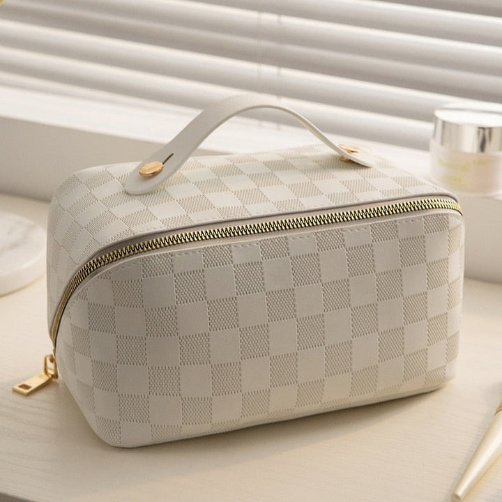 Stijlvolle PU-leren toiletzak voor dames, perfecte reistas organizer voor al je beauty essentials.