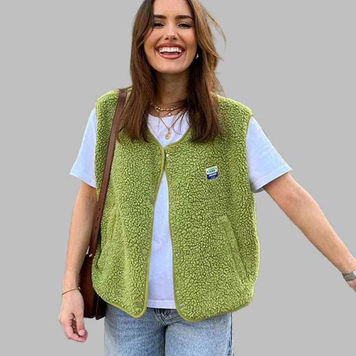 Groen lichtgewicht damesvest van polyester, stijlvol en comfortabel voor elke casual of chique gelaagde look.