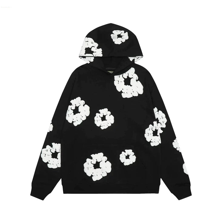 Comfortabele dames hoodie met levendige bloemenprint, ideaal voor casual lente outfits. Trendy en stijlvolle capuchon.