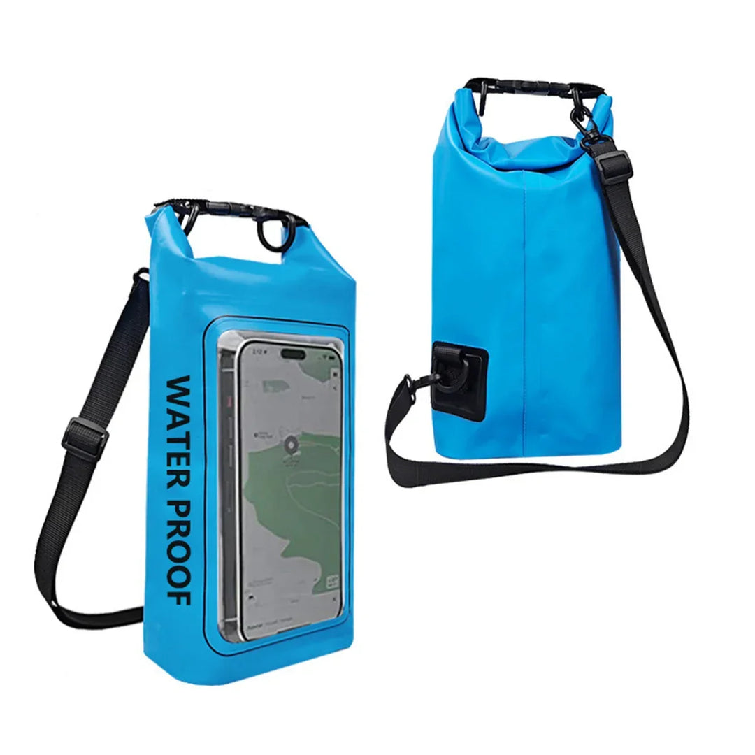 Waterdichte 2L avontuurlijke dry bag met touchscreen, houdt spullen droog tijdens elke expeditie.