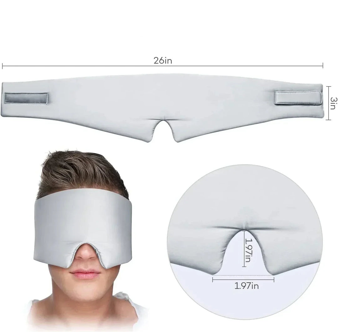 Verstelbaar zijden slaapmasker van pure moerbeizijde. Perfecte pasvorm voor maximaal comfort en ontspanning.