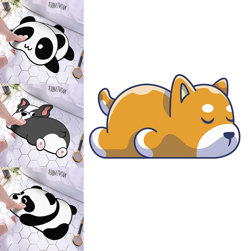Vrolijke antislip badmat voor de badkamer, biedt comfort en veiligheid met een leuke dierenprint.