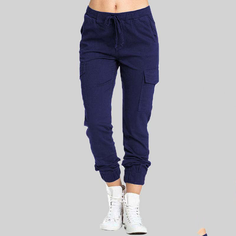 Trendy dames cargo broek van polyester, veelzijdig voor elke dag mode.
