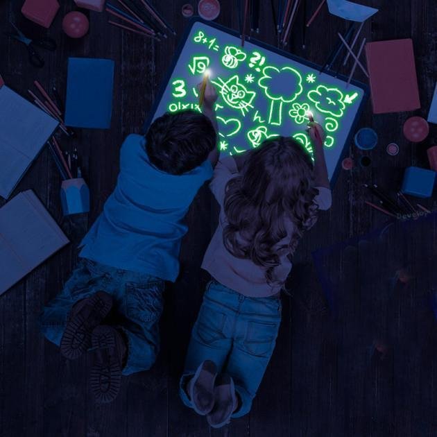 Magisch licht tekenbord voor kinderen, knoeilvrij creatief speelgoed. Stimuleert educatief lichttekenen.