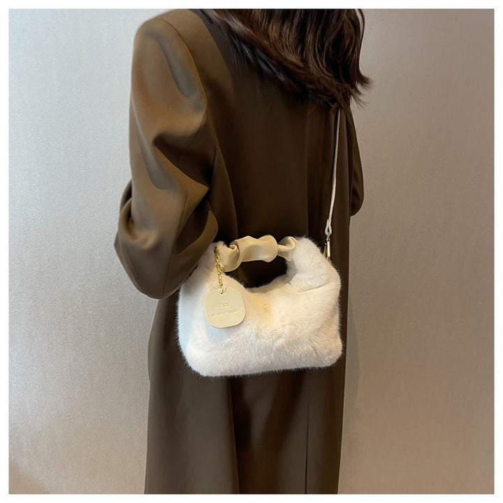 Fluffy crossbody tas voor dames, trendy en superzacht.