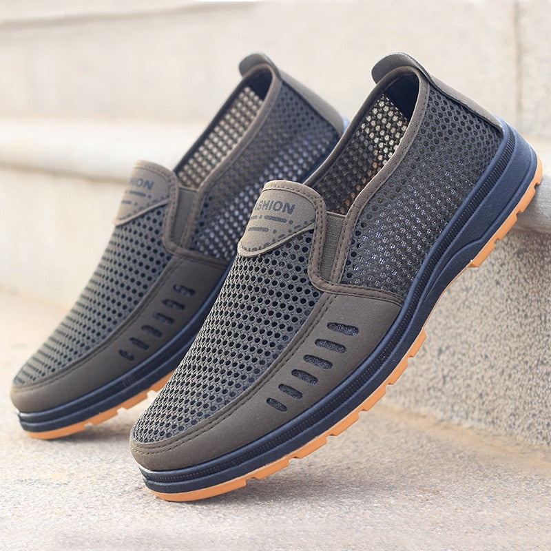 Blauwe moderne Noah heren sneakers met ademend mesh, comfortabel voor lente en zomer.