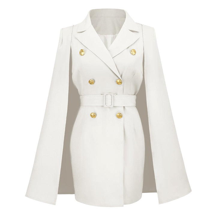 Modieuze FayenneDames kaap blazer jurk, een trendy keuze voor dames die stijl en klasse waarderen.