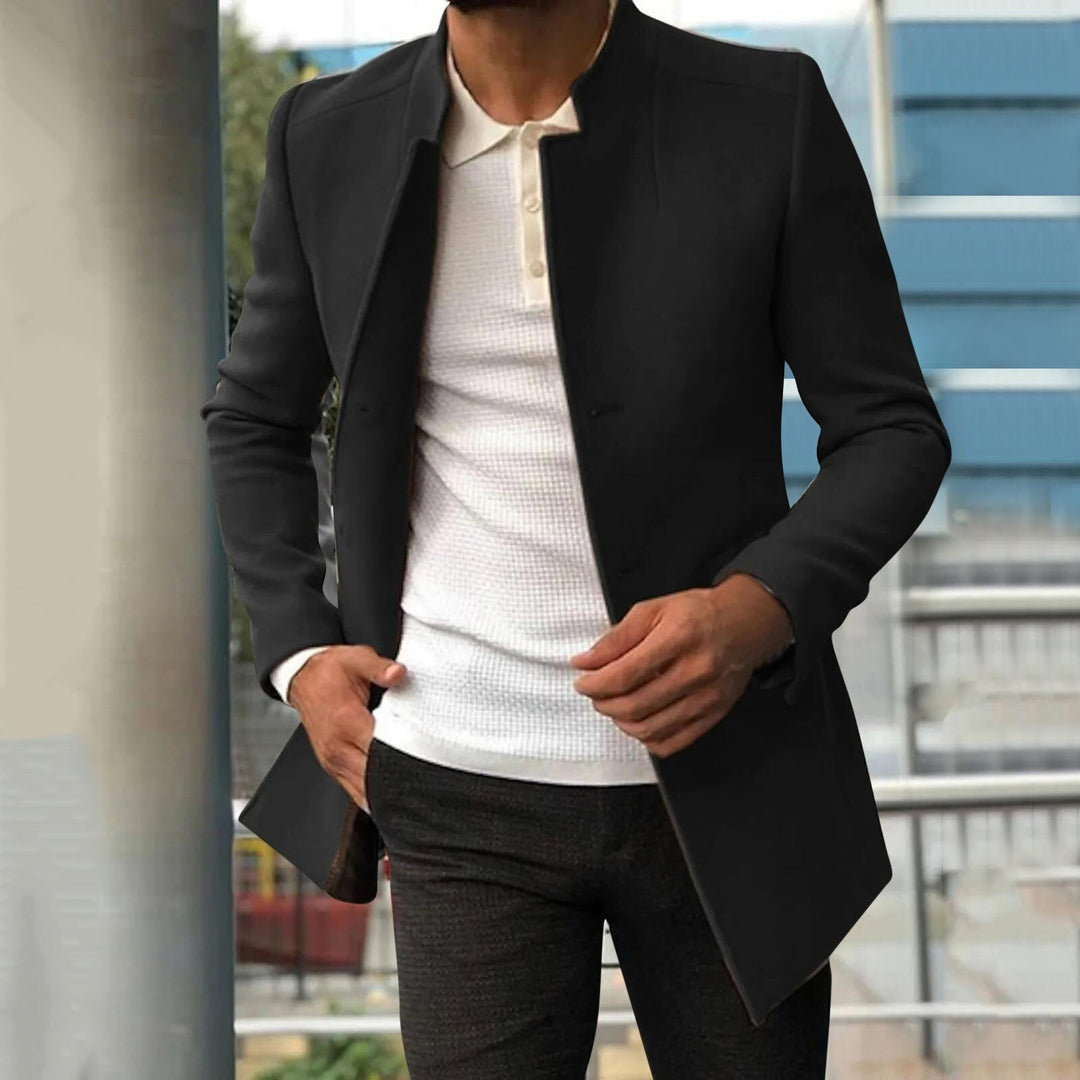 Lazaro heren tweed jas, een tijdloze keuze voor herfst/winter. Combineert klassieke elegantie met modern draagcomfort.