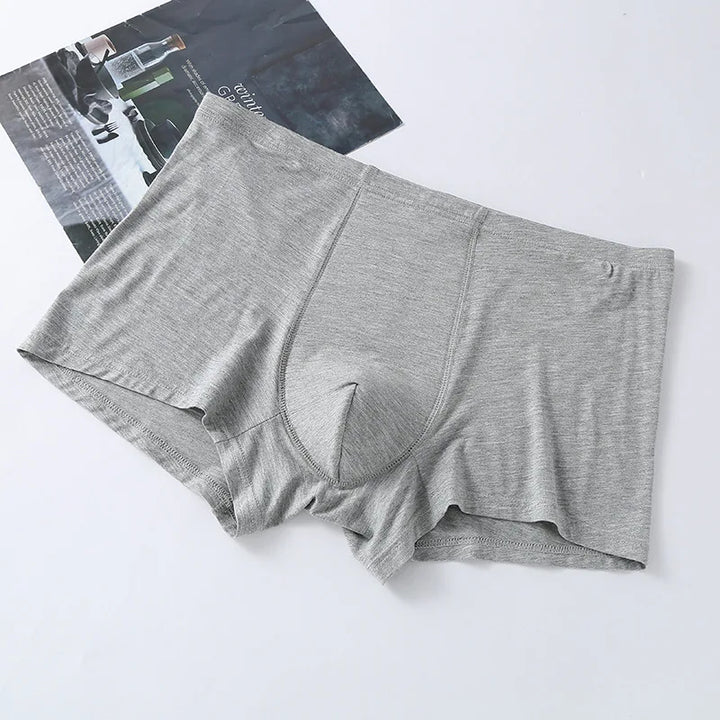 Zachte bamboe-katoen heren incontinentie boxershort, wasbaar, met hoge taille voor extra comfort.