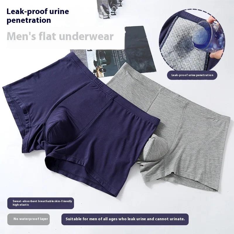 Stijlvolle heren incontinentie boxershort, oogt als normaal ondergoed, met onzichtbare, absorberende bescherming.