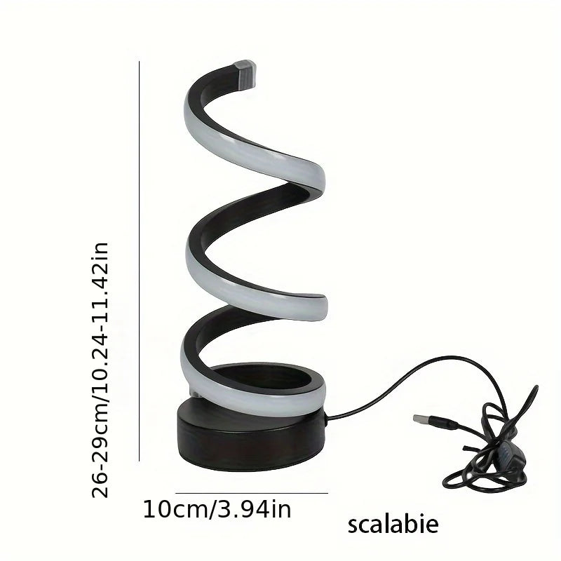 Zwarte S-vormige bureaulamp, FlexiGlow model, als moderne en stijlvolle kantoorlamp voor op tafel.