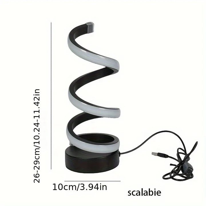 Zwarte S-vormige bureaulamp, FlexiGlow model, als moderne en stijlvolle kantoorlamp voor op tafel.
