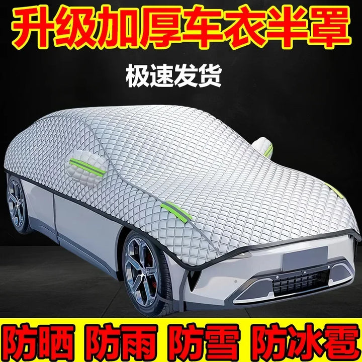 De AutoProtect halfgarage autohoes, een duurzame oplossing voor seizoensgebonden autobescherming tegen alle weersinvloeden.