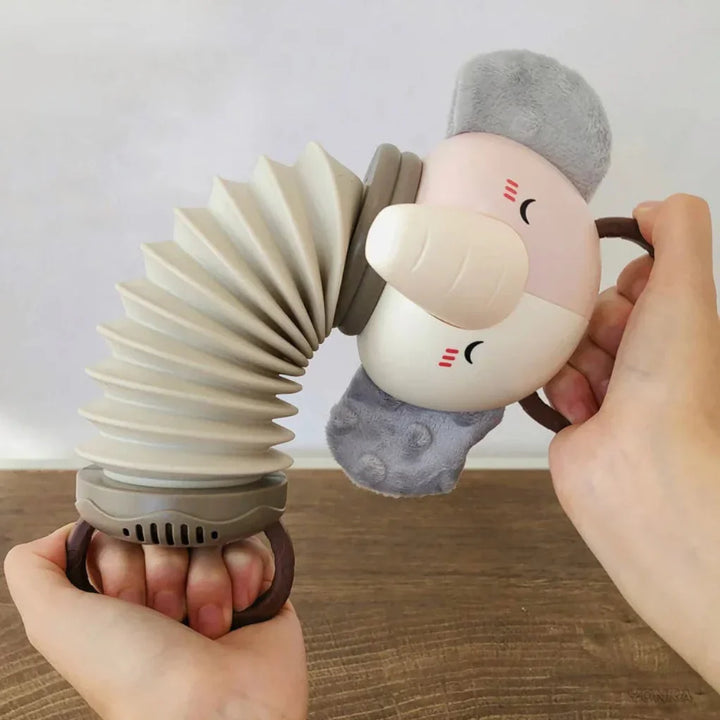 Auditief en tactiel babyspeelgoed: 2-in-1 accordeon rammelaar met vrolijke geluiden voor de ontwikkeling.