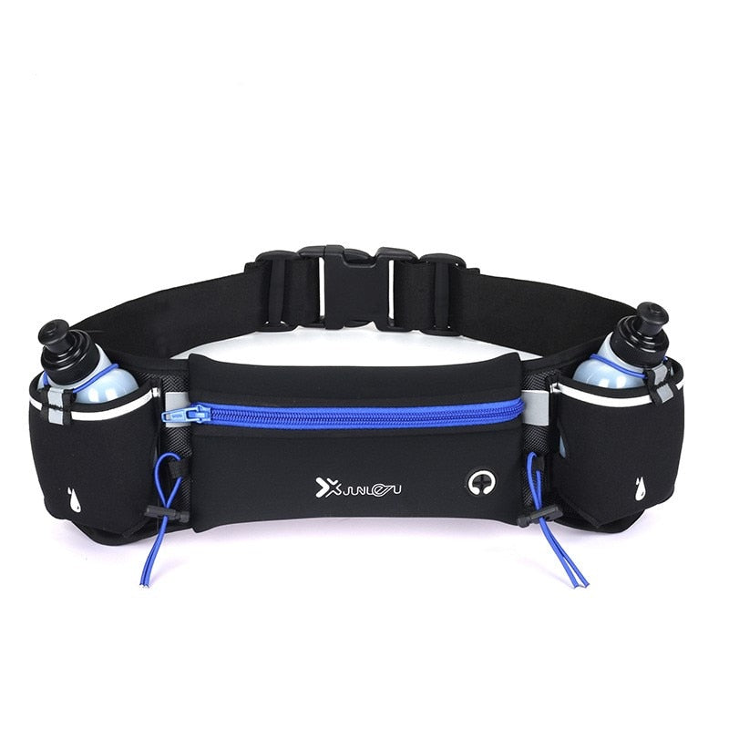 Unisex hardloopriem met twee bidonhouders voor optimale hydratatie tijdens hardlopen, wandelen of fietsen.