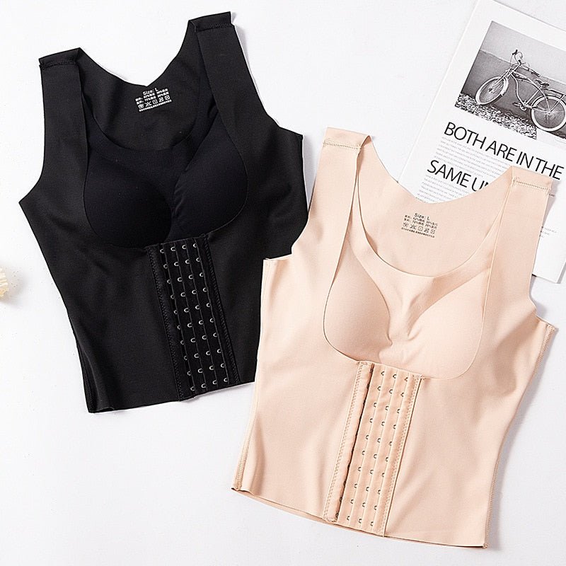 Dames waist trainer BH voor een perfect figuur. Naadloze bodyformer met buikcorrectie en push-up effect.