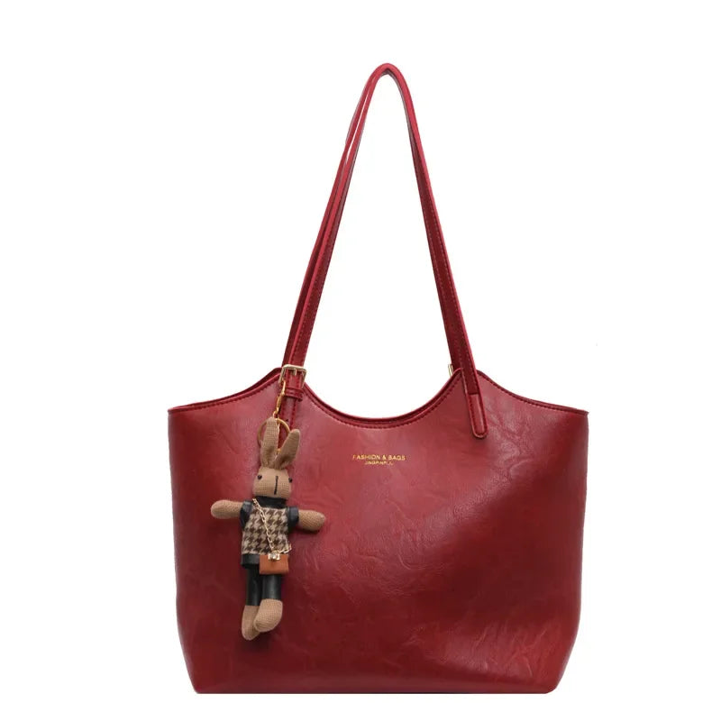 Dames schoudertas van vegan leer met vintage look, ideaal voor dagelijks gebruik en als mode accessoire.