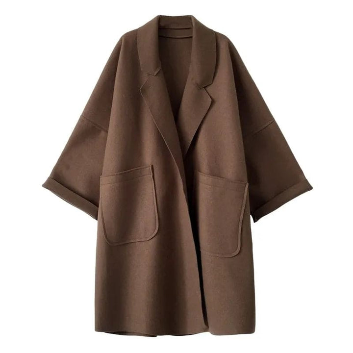 Modieuze oversized wolblend trenchcoat voor dames, tijdloze bovenkleding voor elegante mode.
